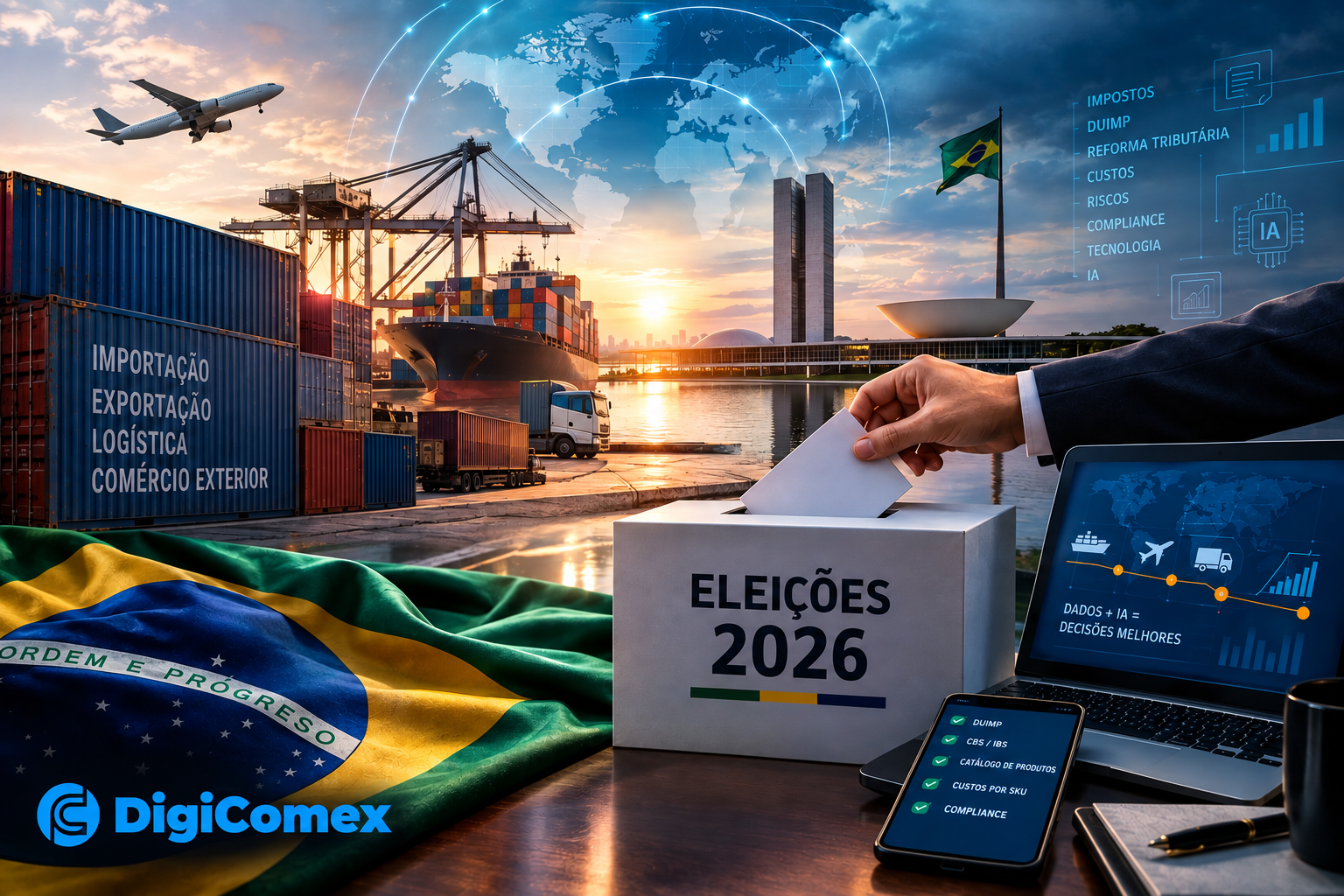As eleições atingem o comex? É claro que sim, no Brasil em 2026 para presidente, governadores e deputados, refletindo em novas políticas que atingem diretamente o comex, mas também no mundo como acompanhamos com as guerras físicas, tarifárias e a alta do petróleo e dos fretes internacionais e nacionais!